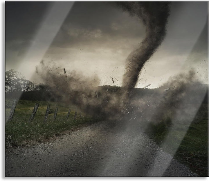 Tornado Herdabdeckplatte & Spritzschutz aus Echtglas | Für Herd-Kochfelder | 60x52 cm