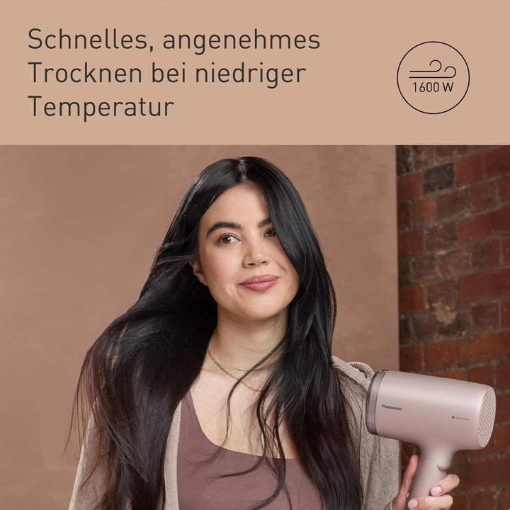 Panasonic EH-NA7M-P825 nanoe Haartrockner für glänzendes Haar, faltbares Design, Schnelltrocknen, Ko
