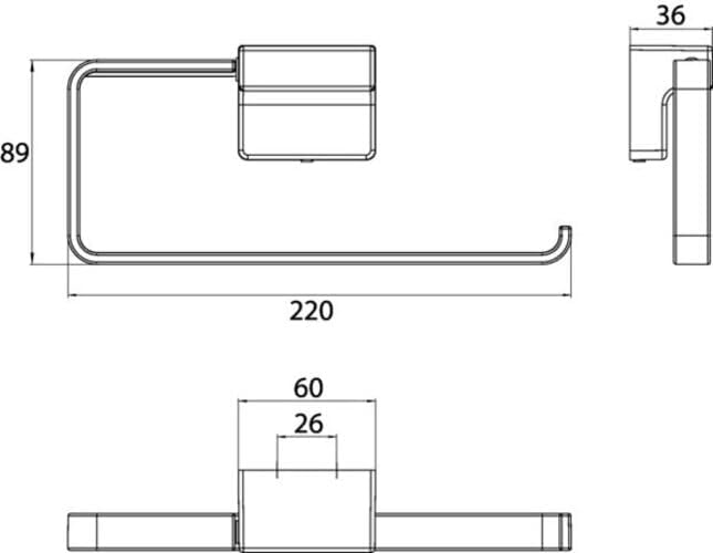 EMCO Cue Handtuchring zur Wandmontage, eleganter Handtuchhalter mit Öffnung rechts, hochwertiger Gäs