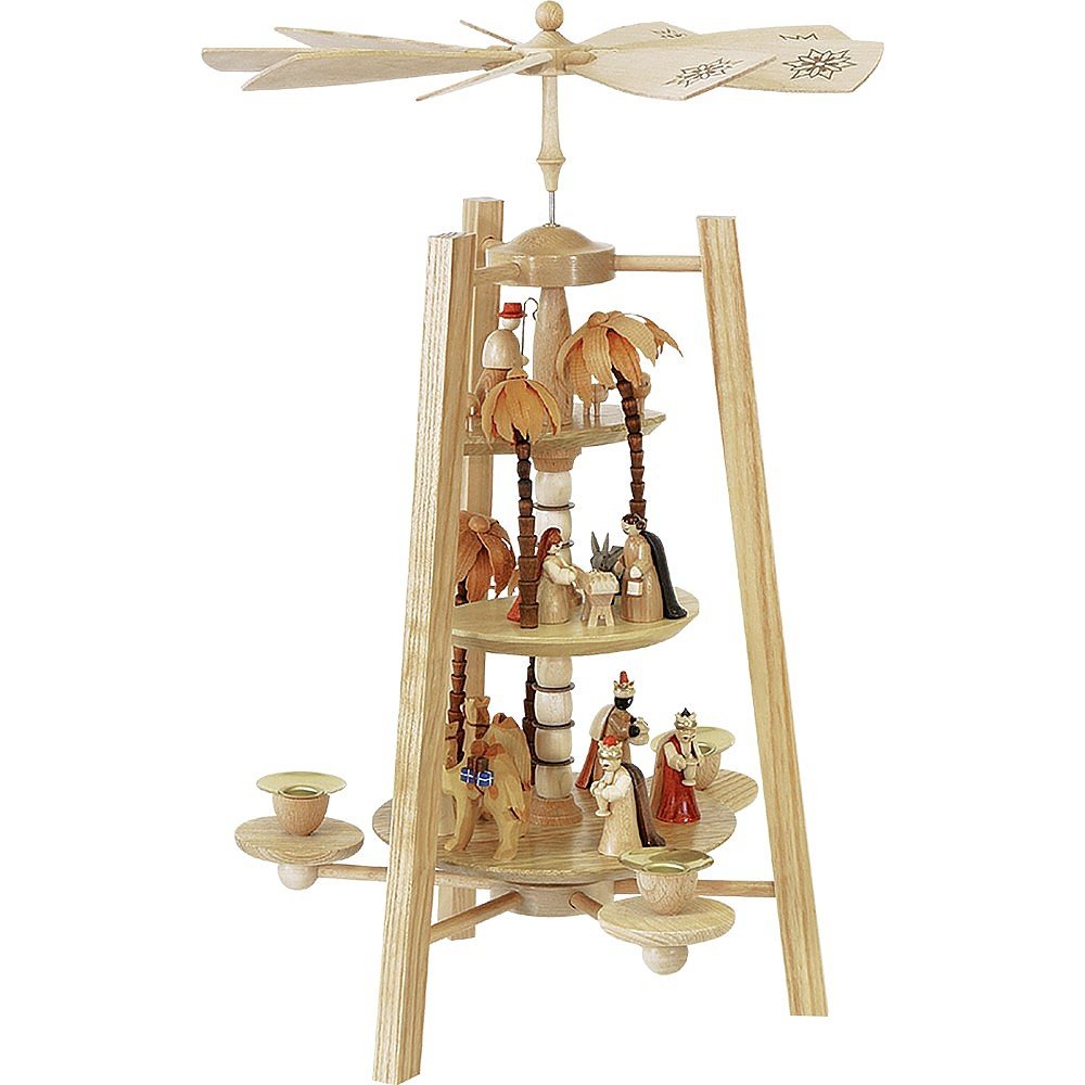 Richard Glässer 15918 Pyramide, Holz, Natur, 28 x 28 x 42 cm