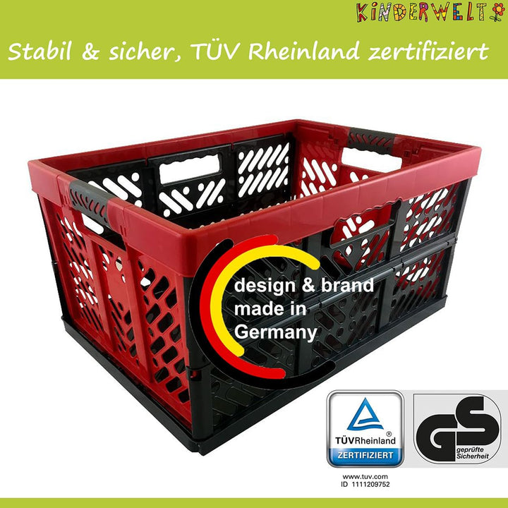 KiNDERWELT Robuste Profi - Klappbox 45 L bis 50 kg - Faltbox, Kiste, Korb zur Aufbewahrung, Transpor