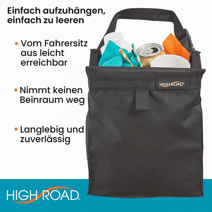 High Road TrashStash Auto-Müllbeutel zum Aufhängen, mit auslaufsicherem Futter und Federrahmenversch