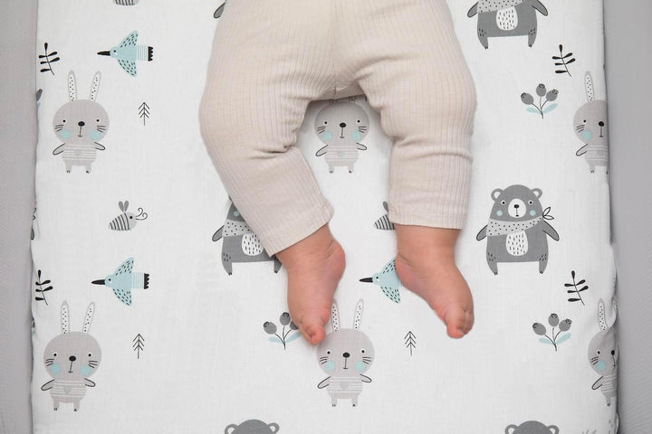 2X Baby Spannbettlaken – 100% Baumwolle, Weich &amp; Atmungsaktiv – Set 2X - Kompatibel mit Chicco &amp; Kin