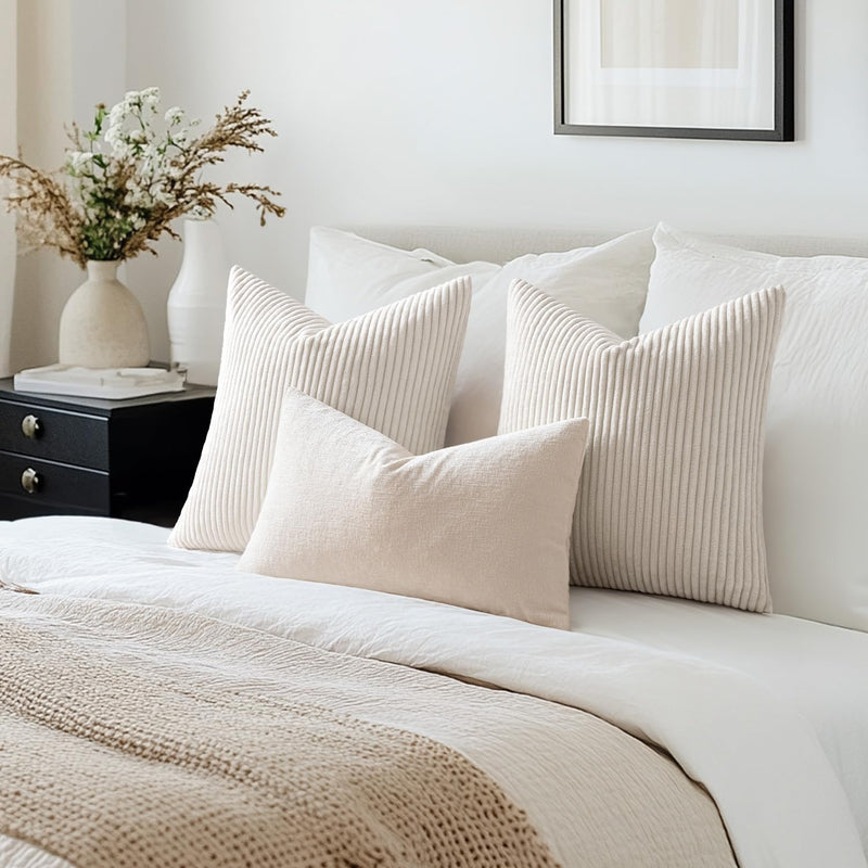 MIULEE 2er Set Kissenbezüge Kord Kissenhülle Dekorative Kissenbezug Sofakissen Couchkissen Dekokisse