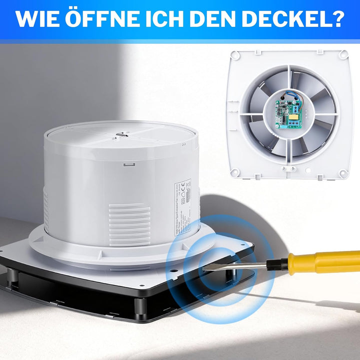 Badlüfter 100mm mit Timer & Feuchtigkeitssensor, ≤34db Leiser und Leistungsstarker Abluftventilator,