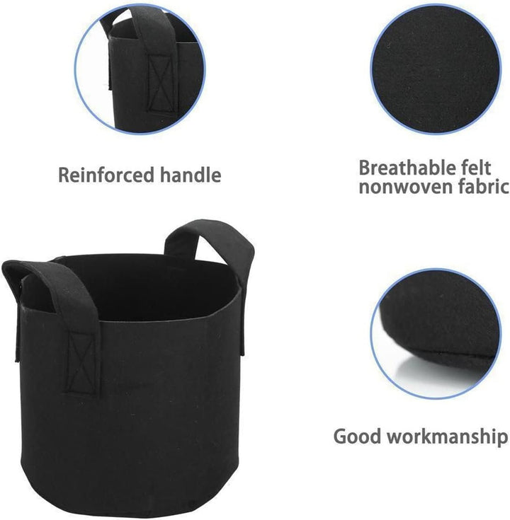 INTIRILIFE 5X Vlies Pflanzsack in 56 Liter - 15 Gallon - 50 x 30 cm – Pflanzen Übertopf aus Vliessto