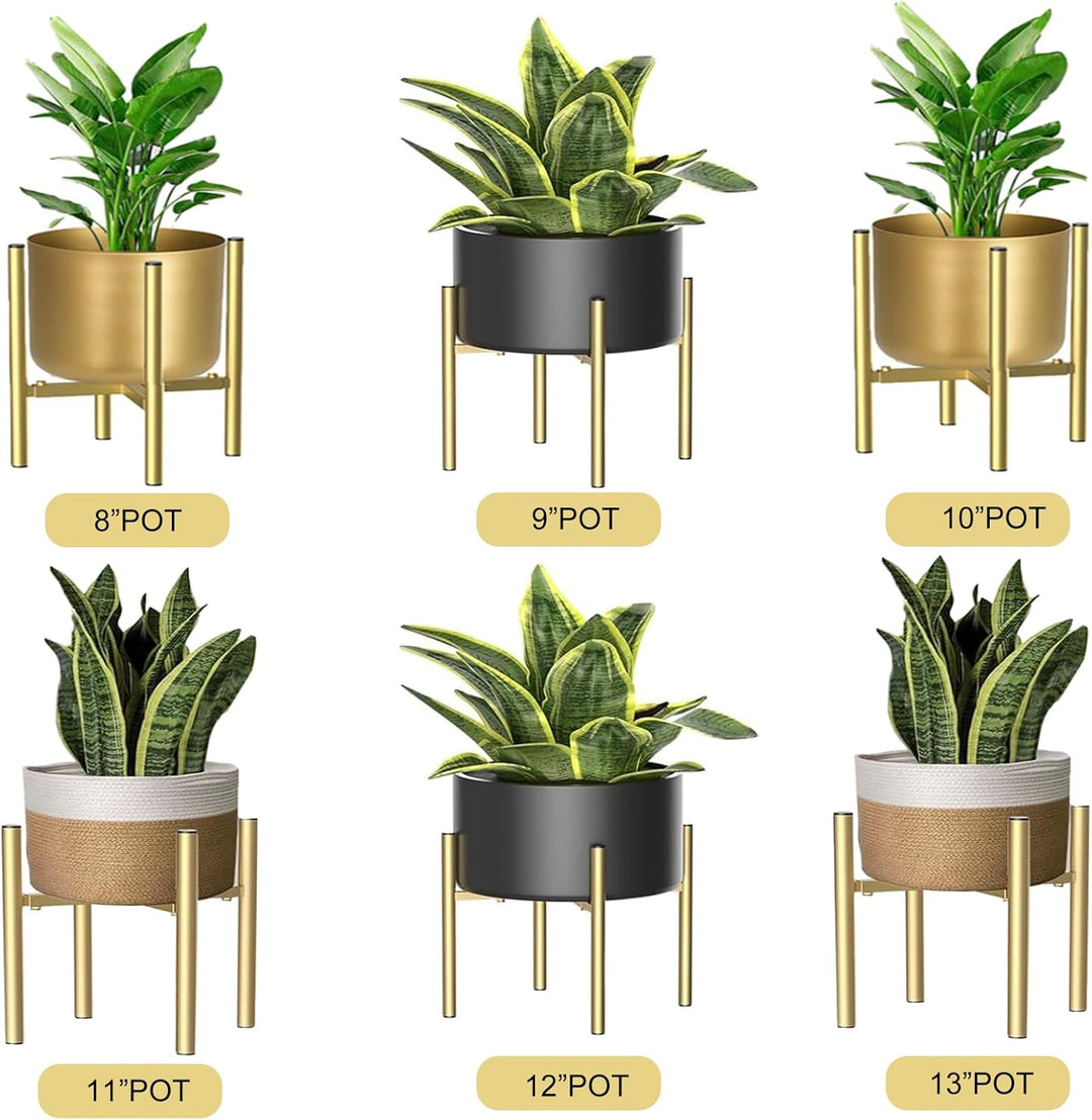 DeJivsin Pflanzenständer, Blumenständer metall Gold, 21cm-35cm, Verstellbarer Pflanzenständer aus Me