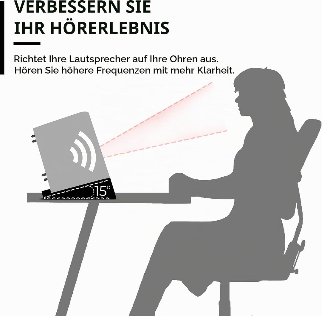 HumanCentric Desktop-Lautsprecherständer mit Keilabsatz, Schreibtisch-Lautsprecherständer für kleine