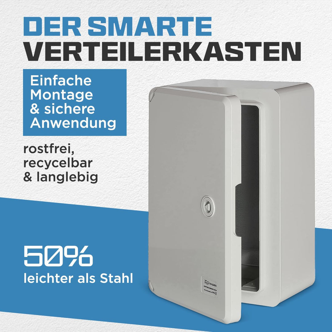BOXEXPERT ABS Kunststoff Gehäuse Fleet Schaltschrank IP65 grau/transparent (ABS, 300x200x130mm