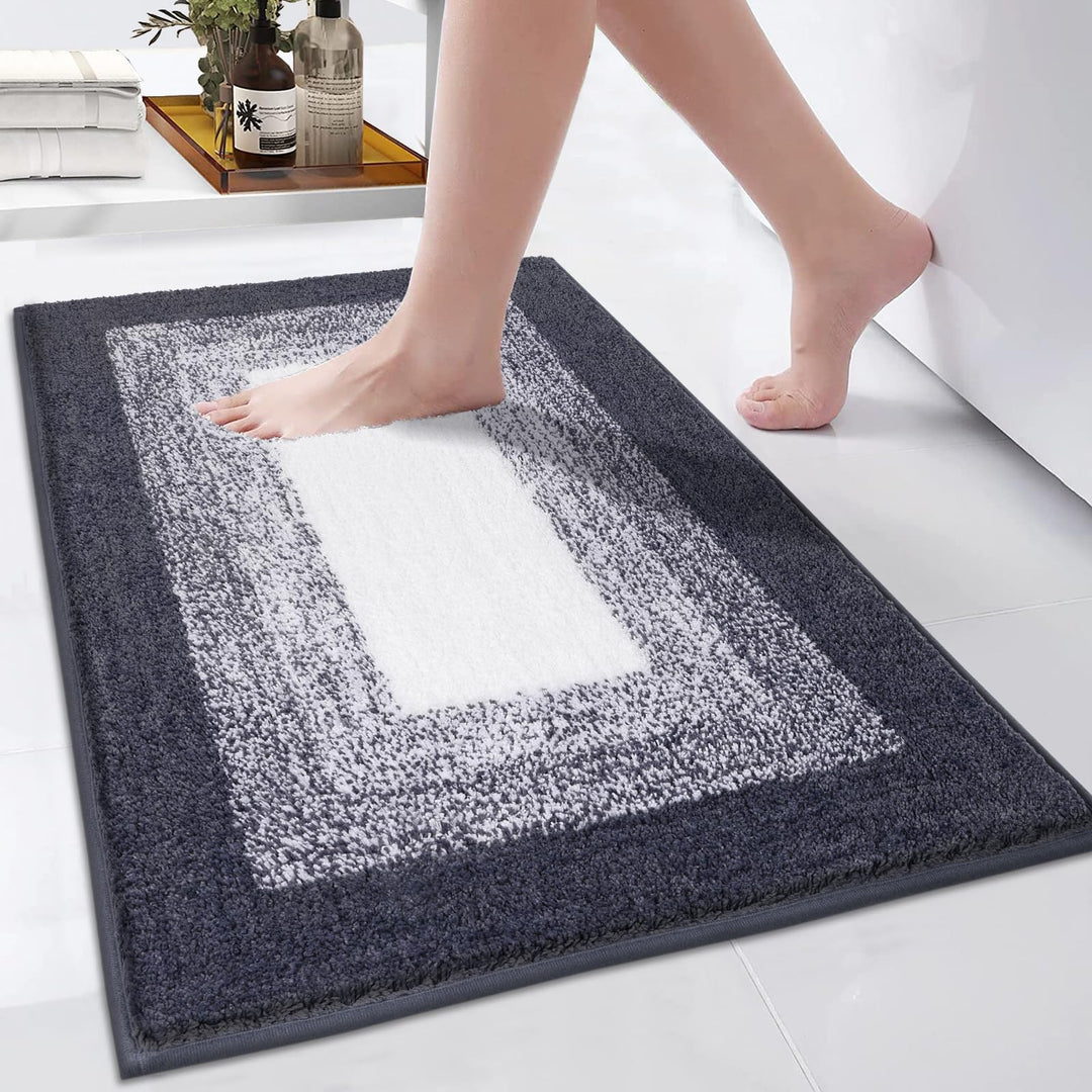 Weich Gross Badematten 80 x 120 cm, Badezimmerteppich Badteppich rutschfeste Wasserabsorbierend Badv