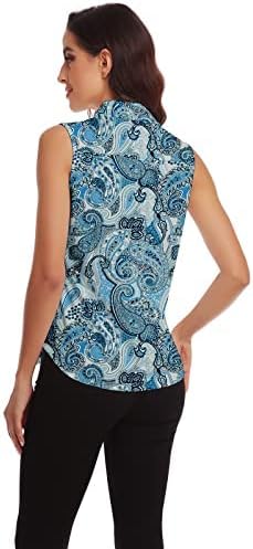 Soneven Damen Bluse Elegant Sport Tank Top mit Kragen Damen Ärmellos Golf Polohemd Sommer Atmungsakt