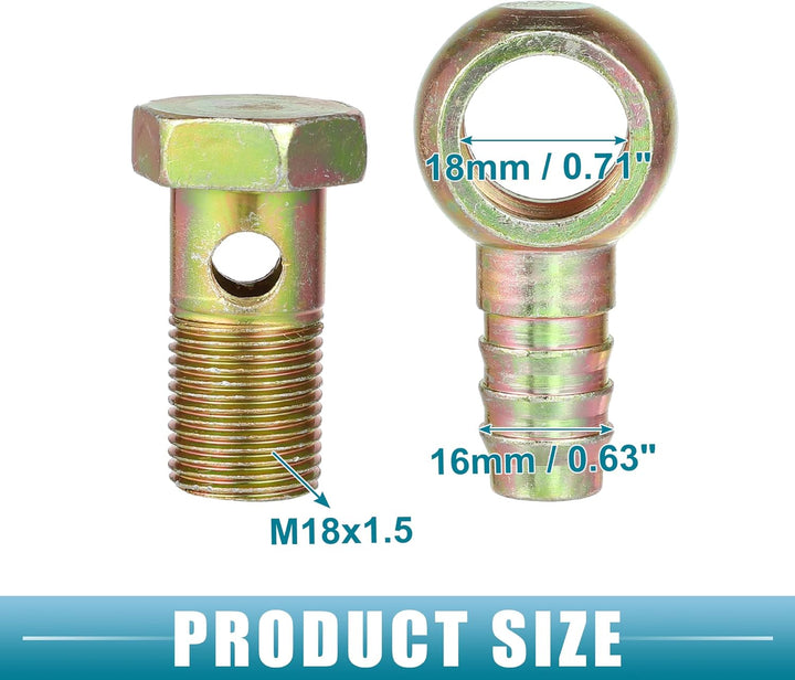 QUARKZMAN 2 Stück Auto Banjo Schlauch Bolzen Fittings Adapter M18x1.5 16mm