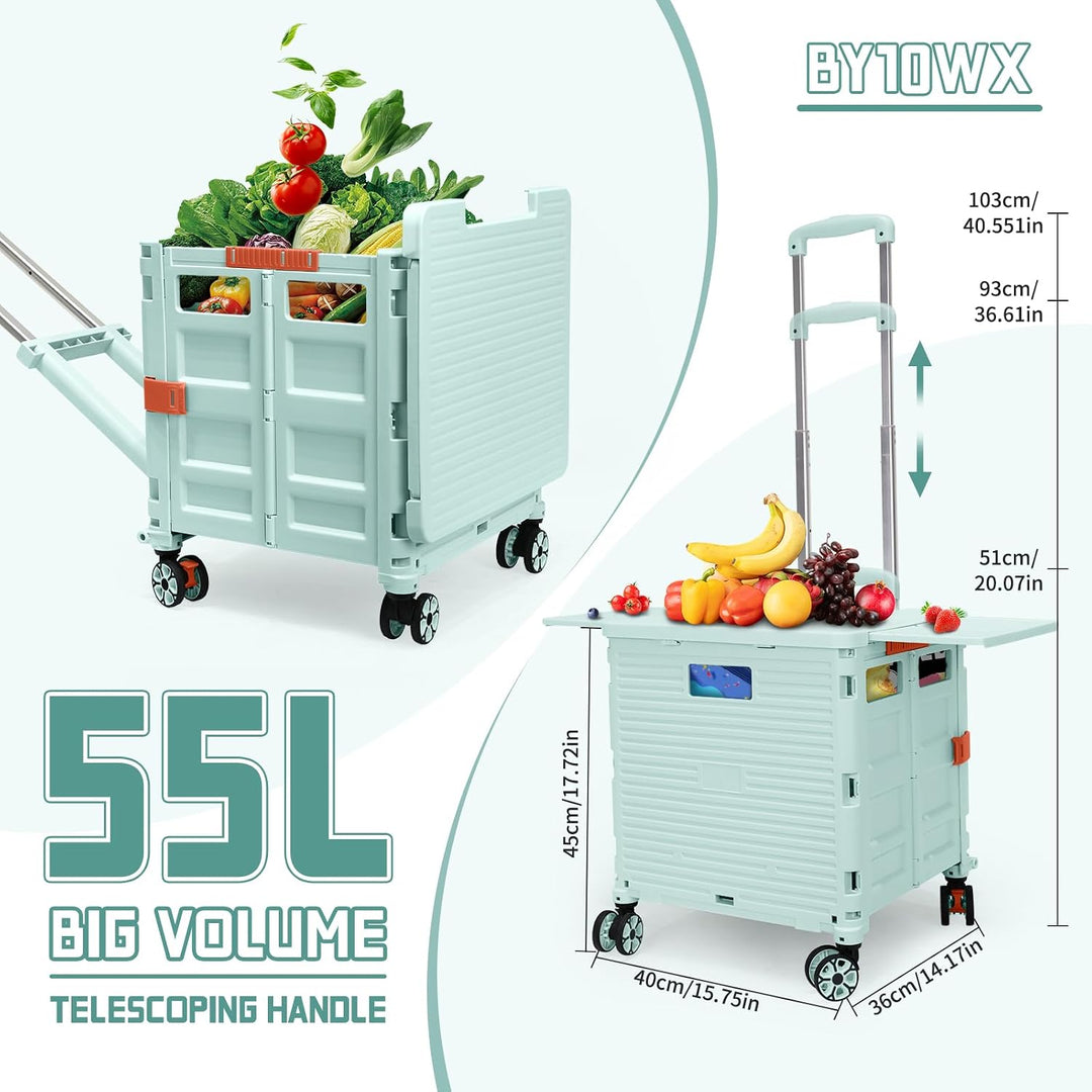 Zusammenklappbarer Mehrzweckwagen auf Rädern, arbeitssparender zusammenklappbarer Trolley mit magnet