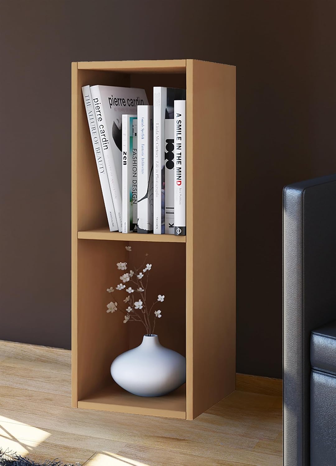 VCM Holz CD DVD Stand Aufbewahrung Standregal Bücherregal Deko Regal Mendas 2 Fächer Buche, Buche