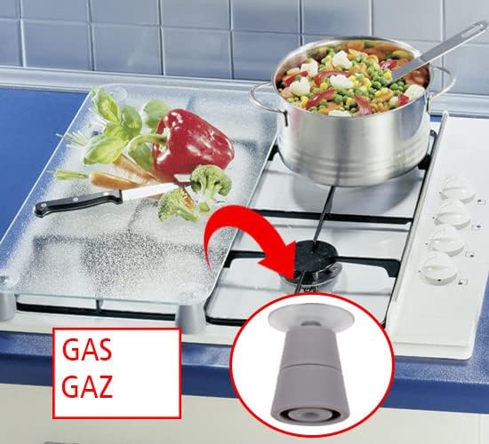 WENKO Herdabdeckplatte Universal Kaffee, 2er Set Herdabdeckung für alle Herdarten, Gehärtetes Glas,