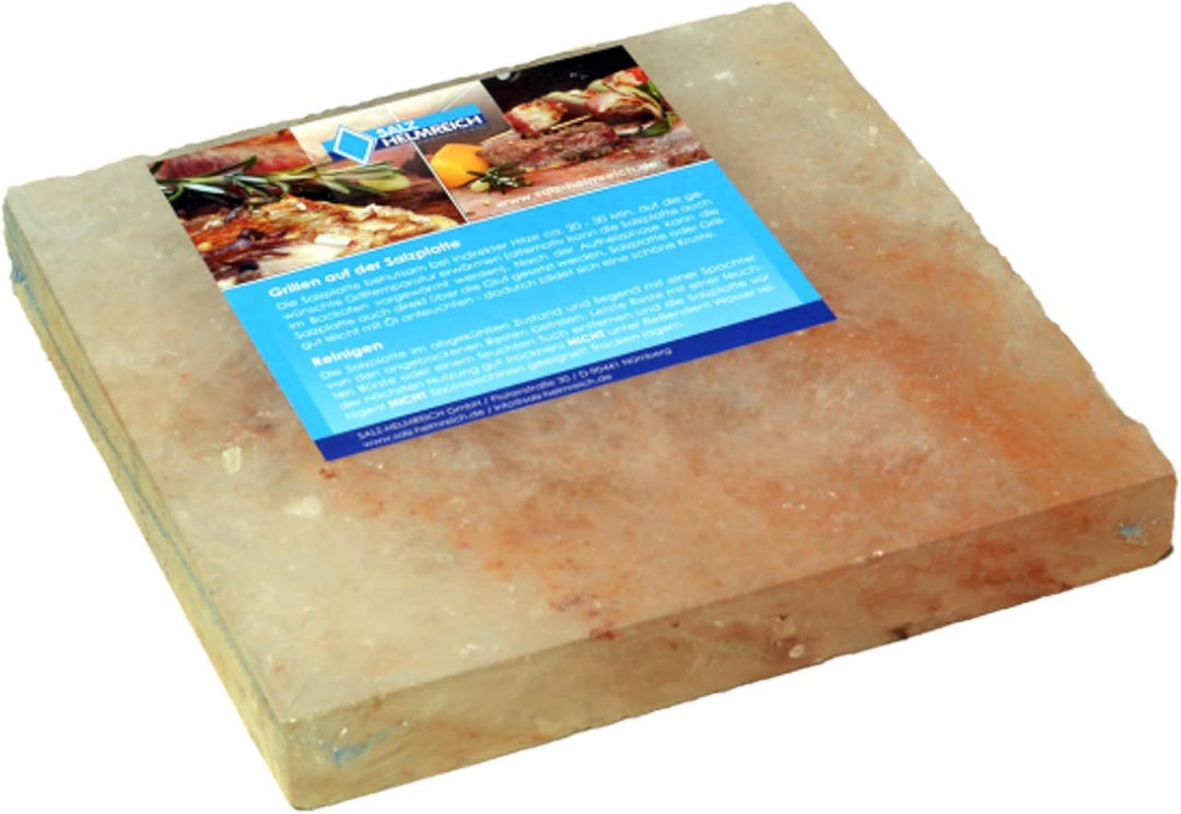 1 Salzstein (im fertigen Geschenkkarton) BBQ Salzplatte zum Grillen (2.2kg) 20x20x2,5cm; Salzhändler