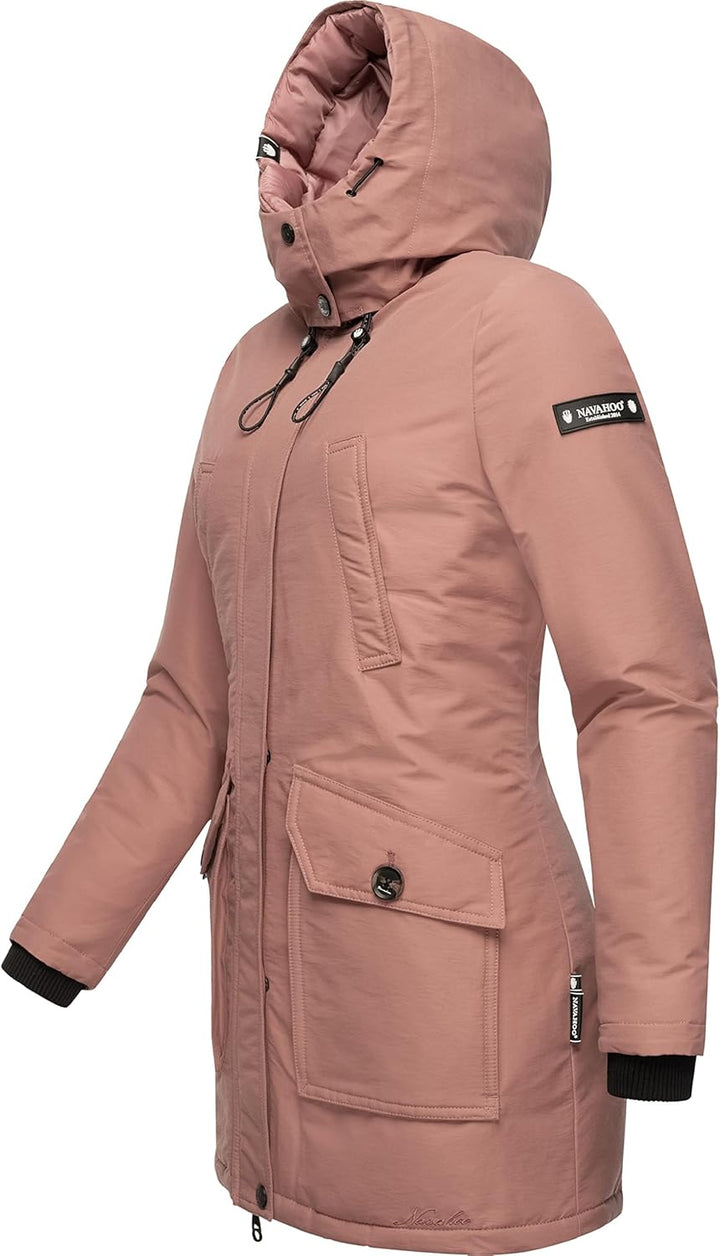 Navahoo Damen Warmer Winter Kurzmantel Blizzardstorm XS-3XL XS Terracotta, XS Terracotta
