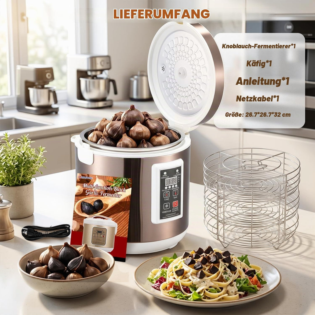 Moongiantgo 7.5L Schwarzer Knoblauchfermenter, Automatische Steuerung Knoblauchtopf Natto, Joghurt,