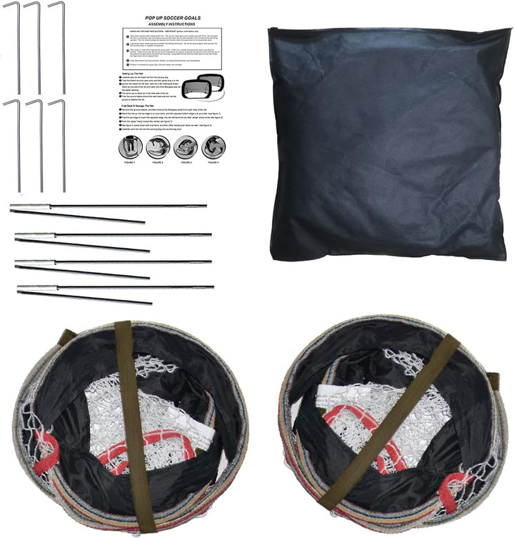 Profi Pop-Up Fussballtor 2er Set 120×70×70 cm Mobiles Kleinfeldtor für Fussballtraining & Technik-Dr