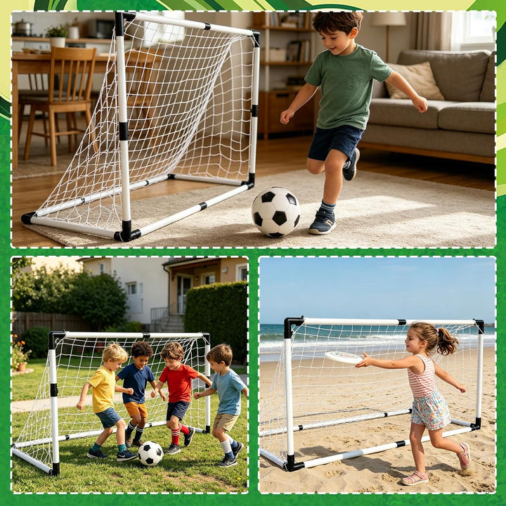 2-in-1 Fussballtor für Kinder, 120 * 78cm, Tragbares &amp; Stabiles Fussballtore mit 5 Zielbereichen fus