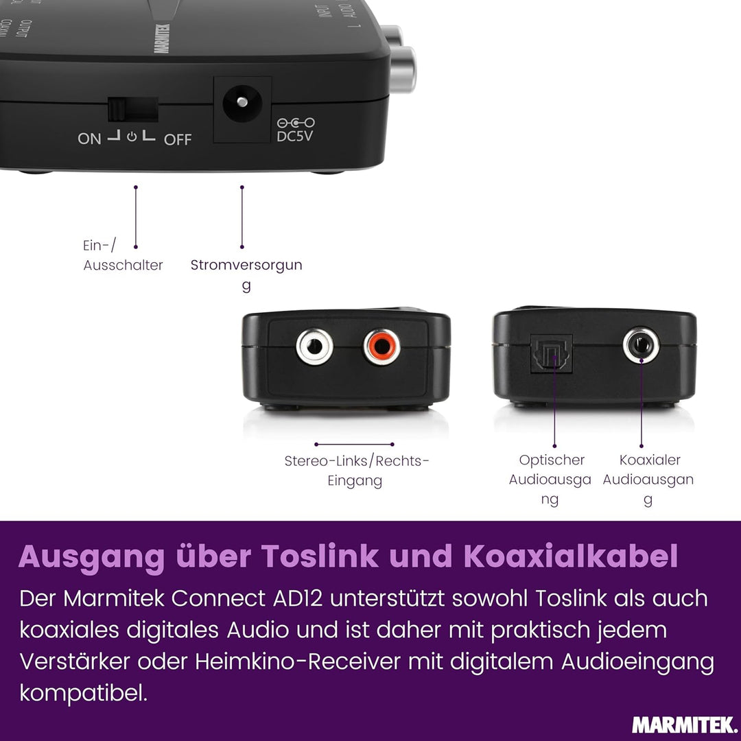 Digital Analog Wandler Audio - Connect AD12 - Konvertieren Sie Ihr analoges Audiosignal in ein digit