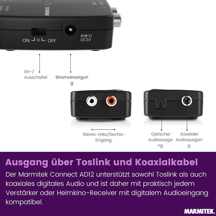 Digital Analog Wandler Audio - Connect AD12 - Konvertieren Sie Ihr analoges Audiosignal in ein digit