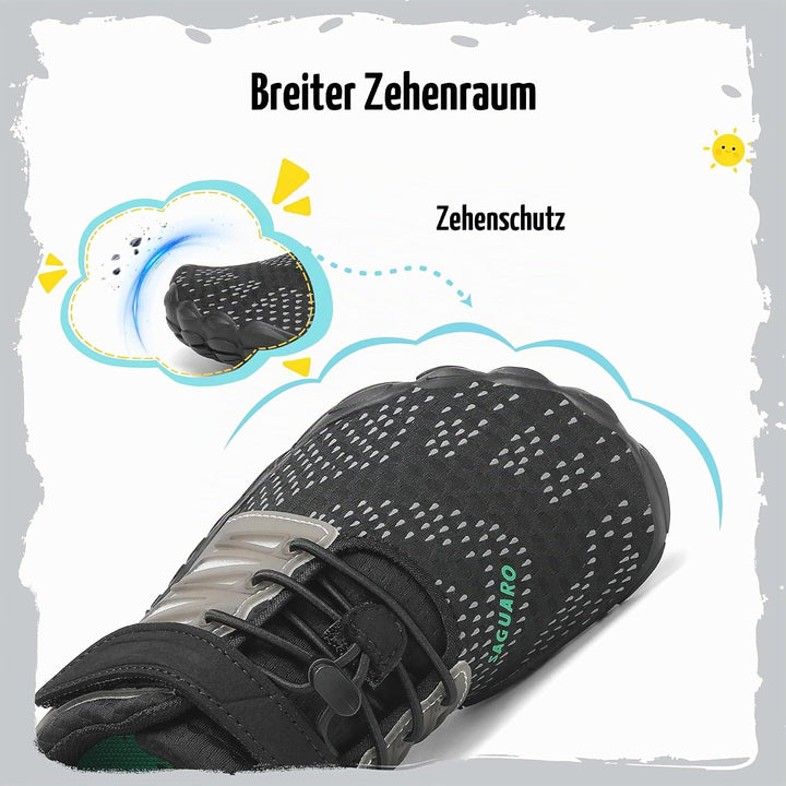 SAGUARO Jungen Mädchen Barfussschuhe Atmungsaktiv Badeschuhe für Kinder Gr.24-36 24 EU Barfuss Schwa