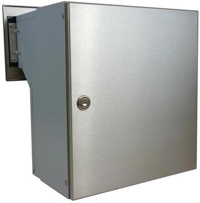 F-04 Edelstahl Mauerdurchwurf Briefkasten (Tiefe: 18-27 cm) - LETTERBOX24.de