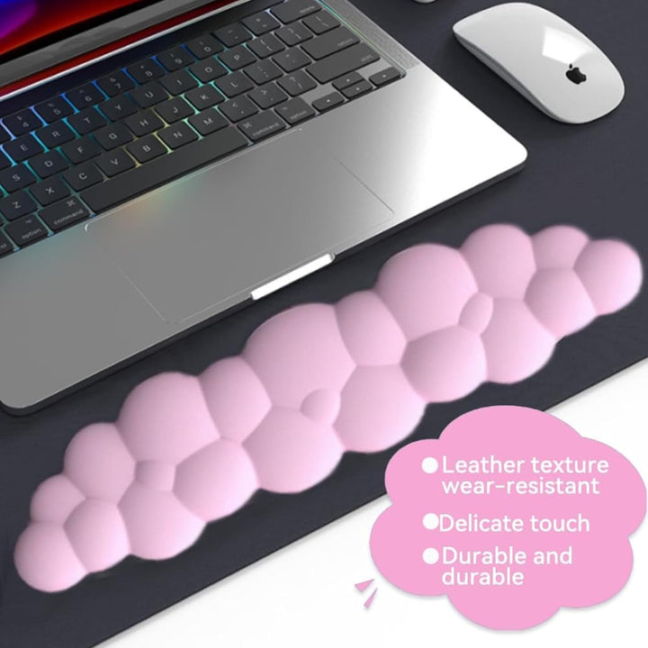Delmkin Wolken Mauspad mit Handgelenkauflage Set Ergonomisch Mousepad Handgelenkstütze Tastatur Hand