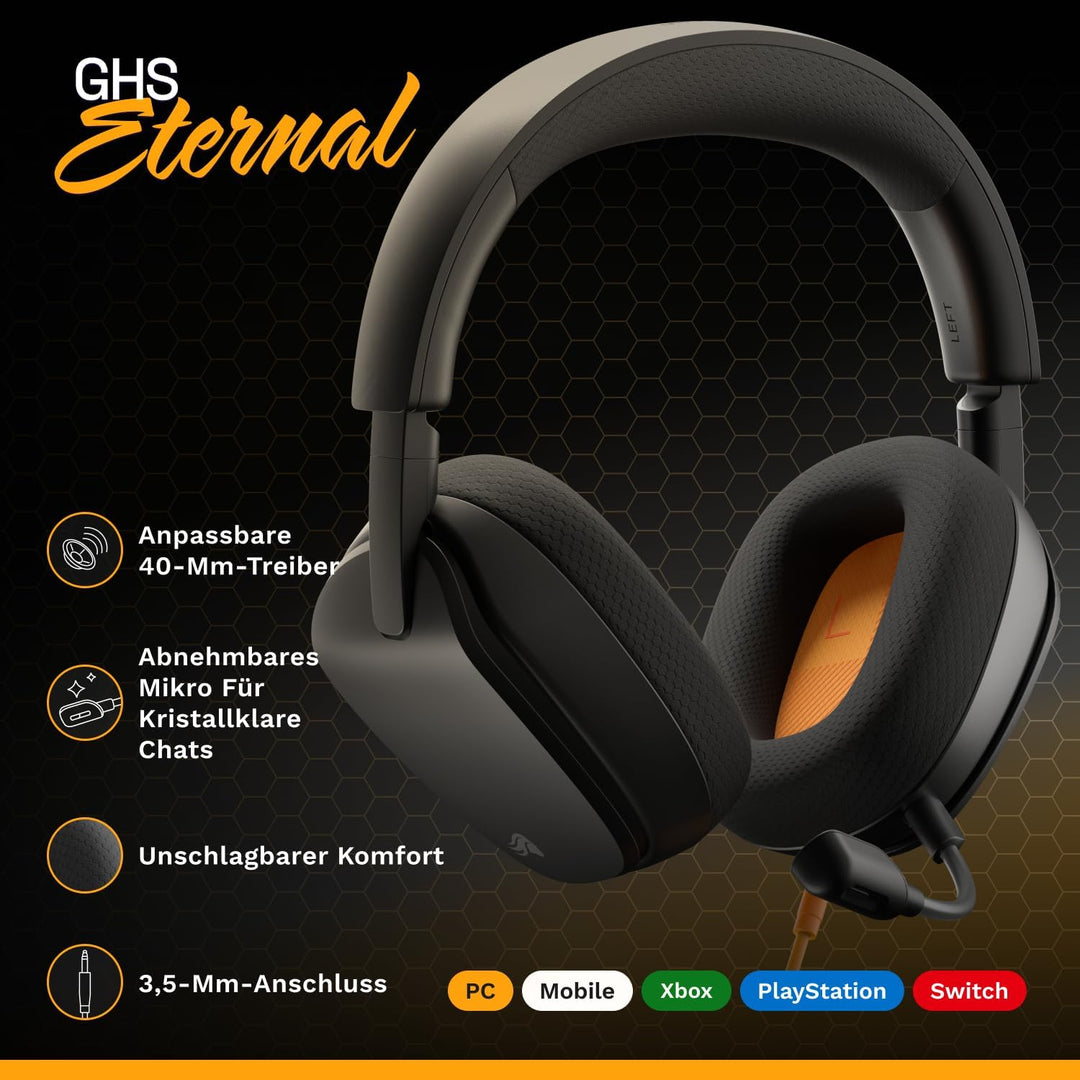 GLORIOUS GHS Eternal – Stereo-Gaming-Headset für PC, PS5, PS4, Xbox, Switch – speziell abgestimmten