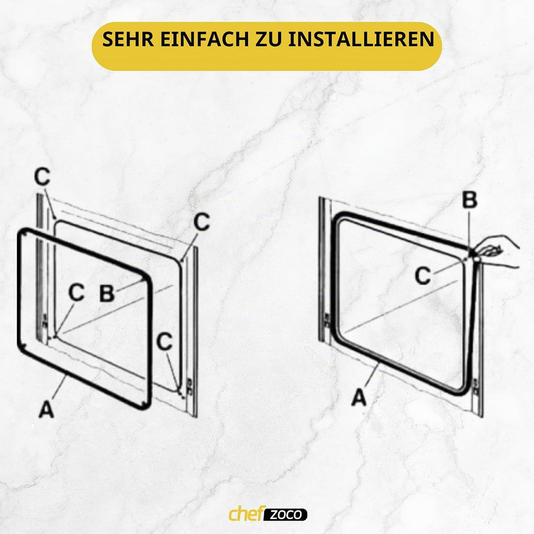 CHEFZOCO Türdichtung für Backofen, Gummi, für Backofen, universell, Masse 450 mm breit x 340 mm hoch