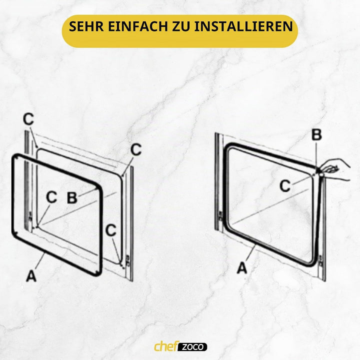 CHEFZOCO Türdichtung für Backofen, Gummi, für Backofen, universell, Masse 450 mm breit x 340 mm hoch