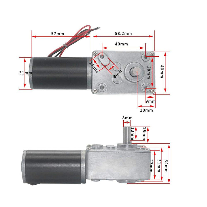 Reversibler Schneckengetriebemotor, DC12V 10-400RPM Hohe Torsionsgeschwindigkeit reduzieren Getriebe
