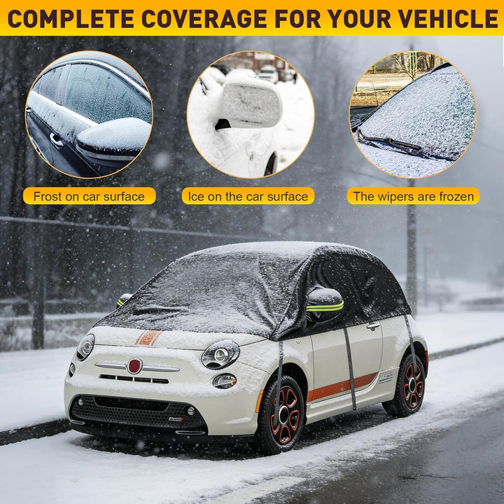 Halbe Autoabdeckung Ersatz Passend für FIAT 500 Abarth 595 (2010-2025), Sonnenfest Hälfte Halbgarage