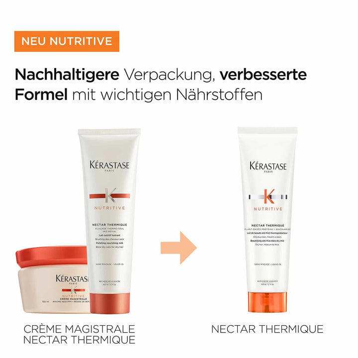 Kérastase Nutritive, Pflegender Hitzeschutz für trockenes, feines bis mittleres Haar, Für mehr Gl