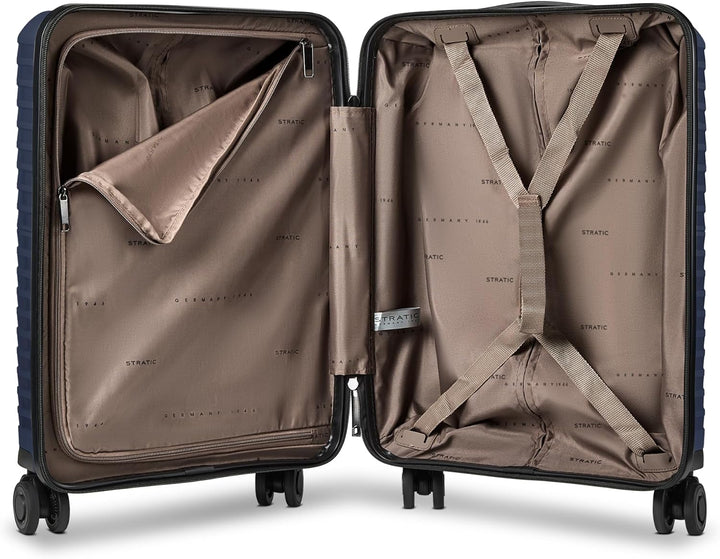 Stratic Shine Handgepäck Koffer &amp; Trolley | Ausgestattet mit 4 360° drehbare Rollen, arretierbarer G