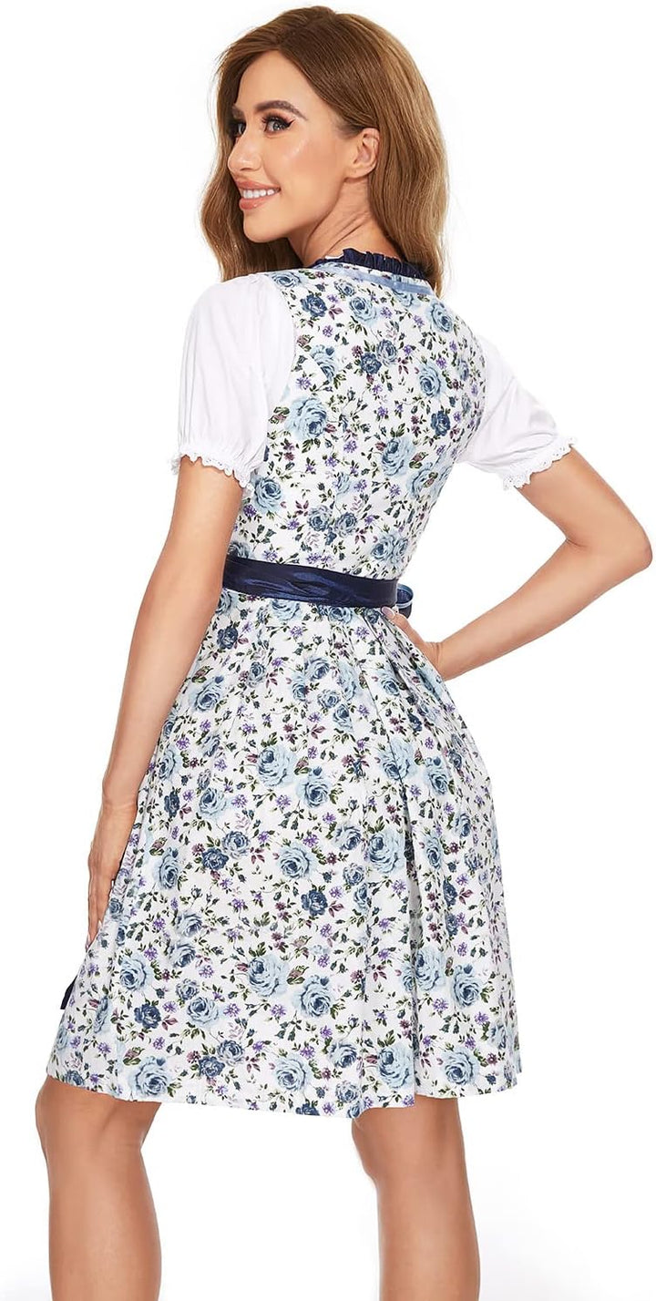 BENNIES Dirndl Damen midi Trachtenkleid Trachtenrock Trachtenmode Kleid Dirndlbluse für Oktoberfest
