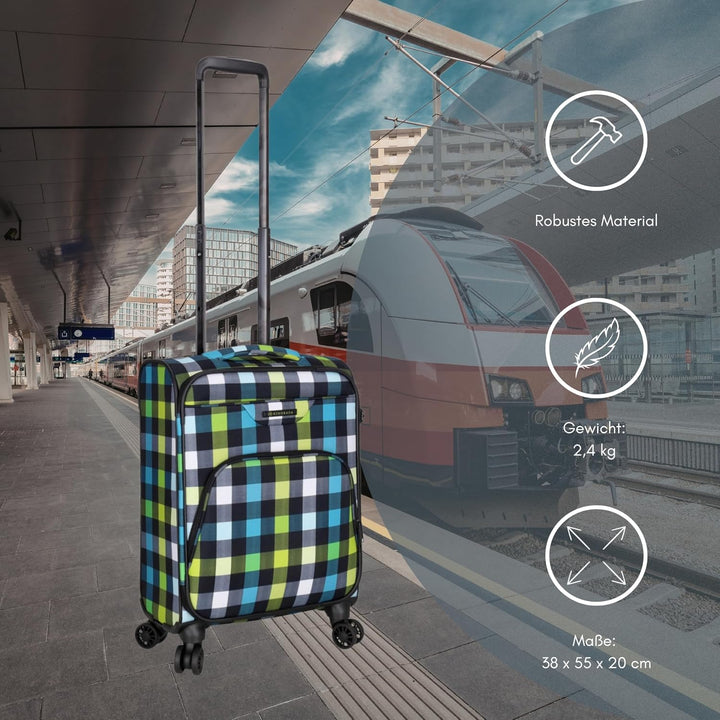 Reisetrolley SoftLITE 4w | Koffer aus strapazierfähigem Polyester | Leichter Trolley mit Vier Doppel