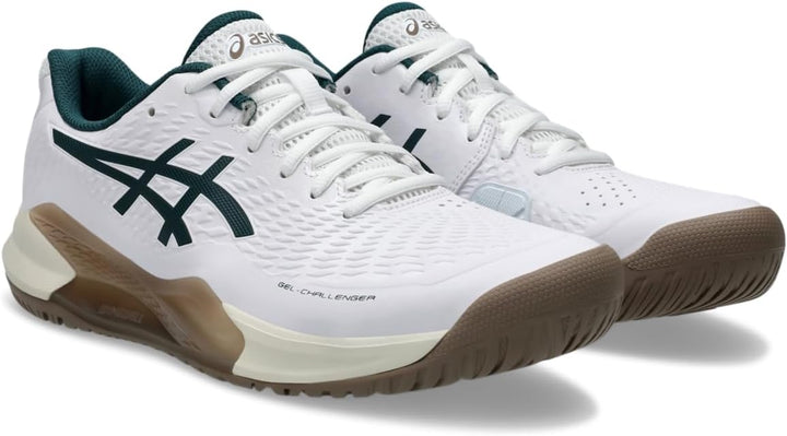 ASICS Damen Gel-Challenger 14 ClaySneaker 41.5 EU White Saxon Green, 41.5 EU White Saxon Green
