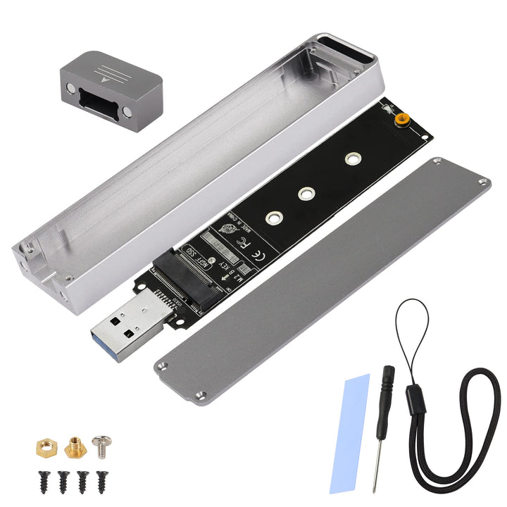CERRXIAN M.2 B Key SATA SSD Gehäuse Adapter Aluminium Typ A USB 3.0 NGFF Externes Festplattengehäuse