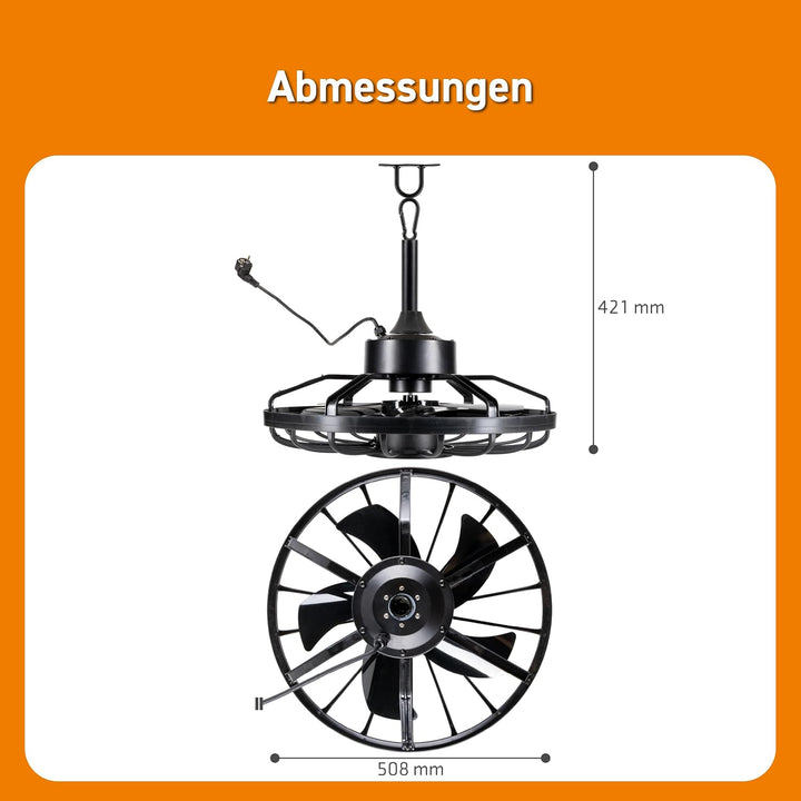 Proventa LED Deckenleuchte mit Ventilator IP44 Wasserfest 42W 900lm Ø51cm CCT 2000K-4000K Fernbedien