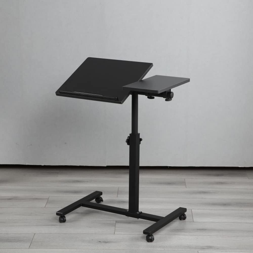 Betttisch mit Rollen, Betttisch für Laptop, Serviertablett für Sofa, Bremsen an beiden Hinterrädern,