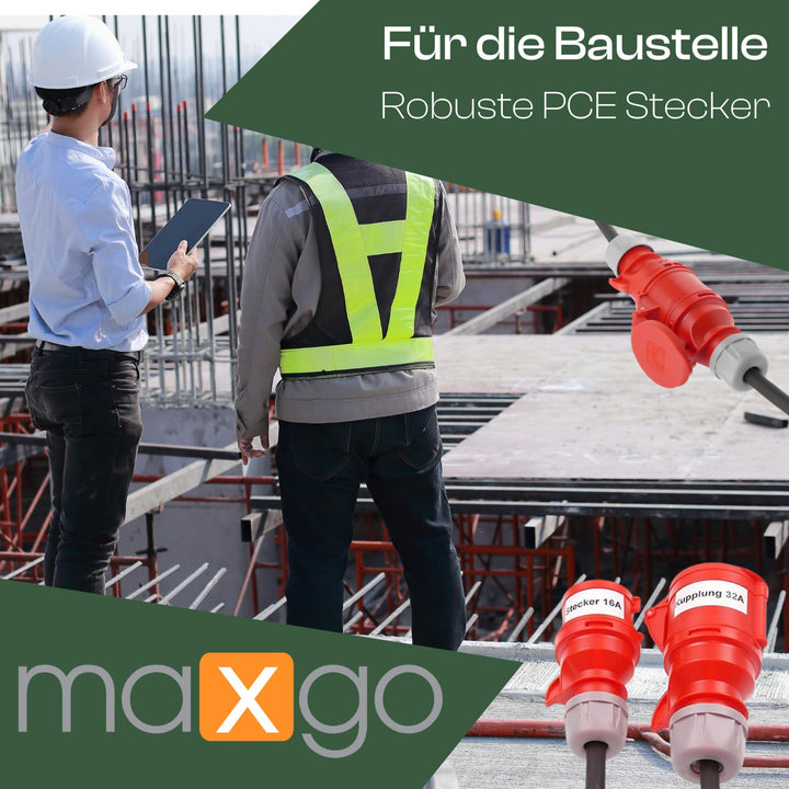 40m CEE Adapterkabel 16A PCE Phasenwender auf 32A Dose 5G2,5 H07RN-F 40m mit Phasenwender, 40m mit P