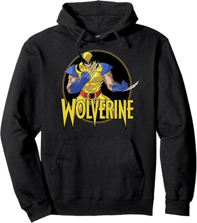 Marvel X-Men Wolverine Classic Portrait Title Logo Pullover Hoodie