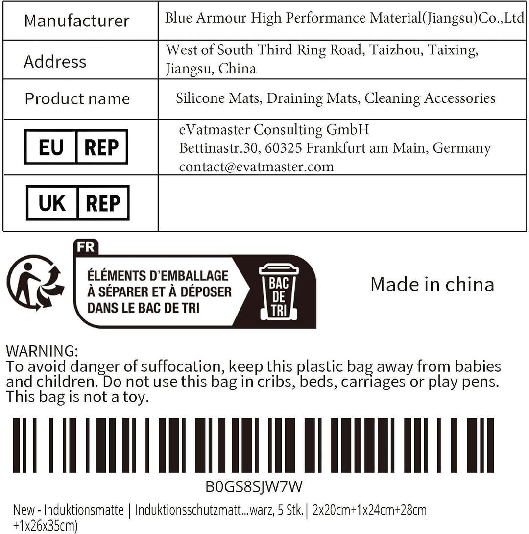 Induktionsmatte | Induktionsschutzmatte | Herdabdeckplatte | Herdabdeckung Ceranfeld | 230°C (450°F)