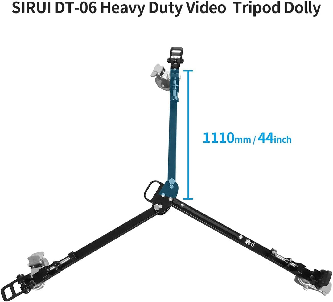 SIRUI DT-06 Professional Heavy Duty Video Tripod Dolly - Leichtgängige und schnelle Bewegungen, perf