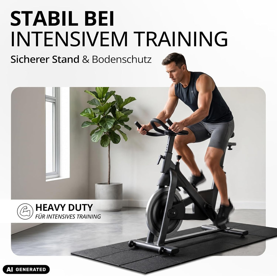 bemaxx Bodenschutzmatte Fitness PVC - für Fitnessgeräte Sportgeräte Laufbandmatte rutschfest, Unterl