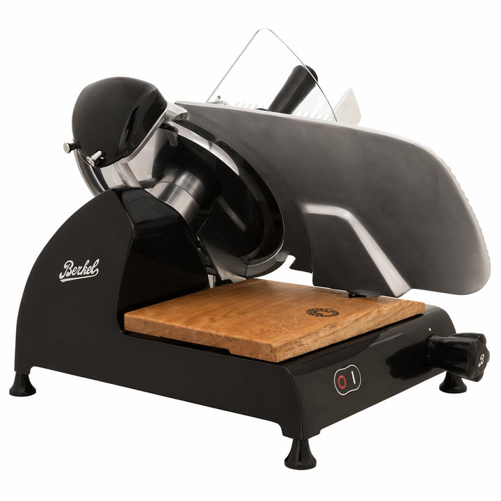 Berkel Red Line 300 Aufschnittmaschine schwarz - Schneidemaschine+ handgefertigtes Einlegebrett aus