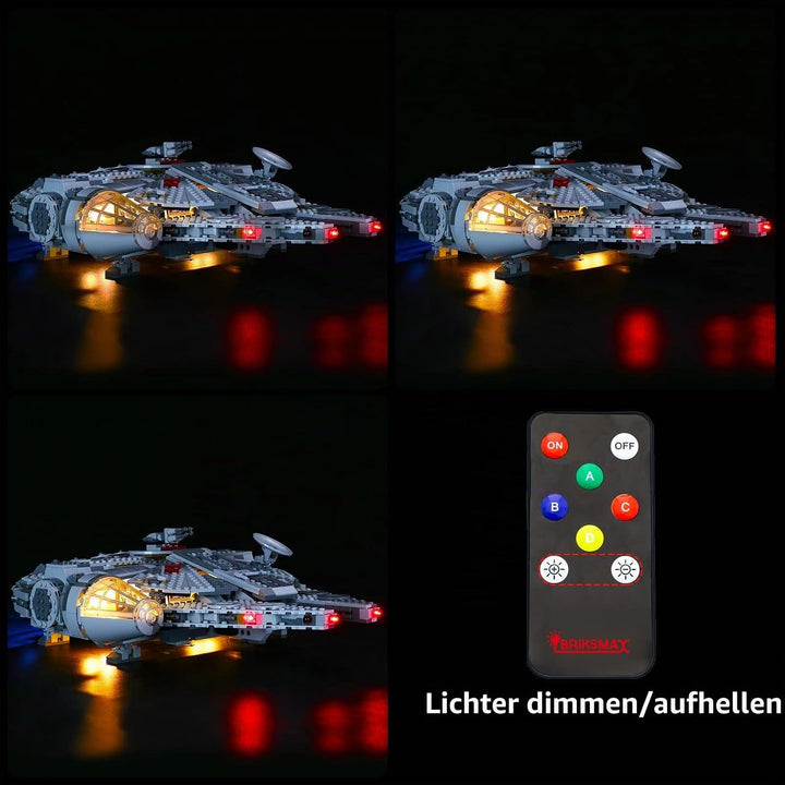 BRIKSMAX LED Beleuchtungsset mit Multifunktions-Soundfernbedienung für Lego Star Wars Millennium Fal