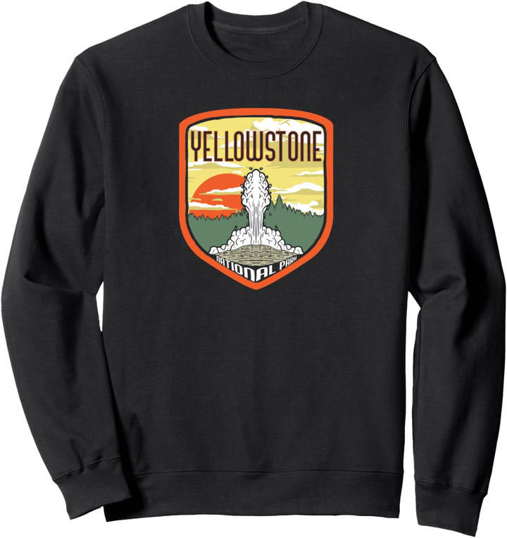 Retro Yellowstone National Park Old Faithful Geyser Graphic Sweatshirt